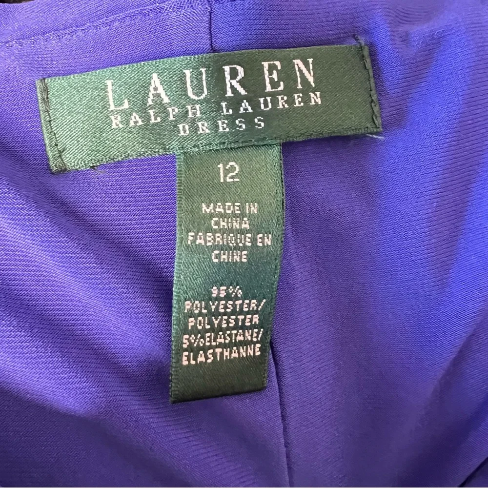 Lauren Ralph Lauren Purple 3/4 Sleeve Dress - Picture 9 of 10